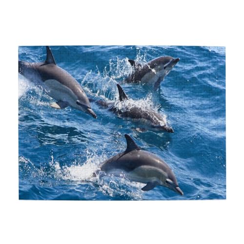 Delfine im Meer, 500-teiliges Puzzle für Erwachsene – Holzpuzzle für Erwachsene und ältere Menschen Delfine im Meer, 500-teiliges Puzzle für Erwachsene – Holzpuzzle für Erwachsene und ältere Menschen von BYwenhopnbs