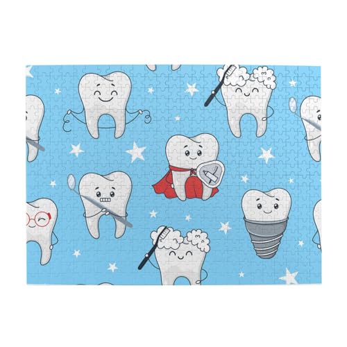 Dental Lustige Zähne Cartoon-Muster, 500 Teile Puzzle für Erwachsene – Holzpuzzle für Erwachsene und ältere Menschen Dental Lustige Zähne Cartoon-Muster, 500 Teile Puzzle für Erwachsene – Holzpuzzle für Erwachsene und ältere Menschen von BYwenhopnbs
