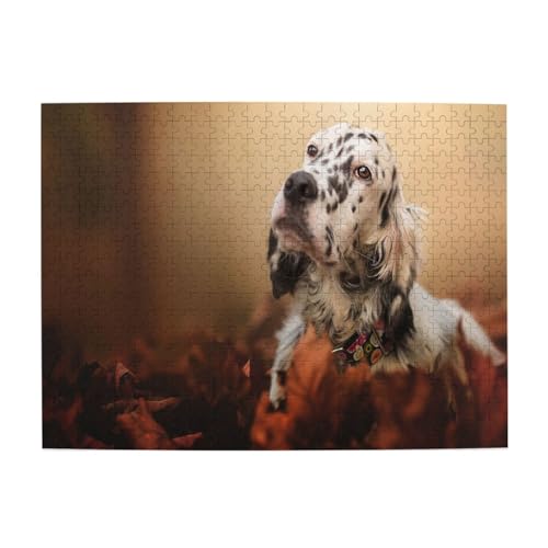 English Setter Herbst Haustiere Welpen Hunde Englisch, 500 Teile Puzzle für Erwachsene – Holzpuzzle für Erwachsene und ältere Menschen English Setter Herbst Haustiere Welpen Hunde Englisch, 500 Teile Puzzle für Erwachsene – Holzpuzzle für Erwachsene und ältere Menschen von BYwenhopnbs