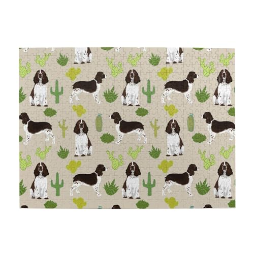 English Springer Spaniel Hund Kaktus Hund, 500 Teile Puzzle für Erwachsene – Holzpuzzle für Erwachsene und ältere Menschen English Springer Spaniel Hund Kaktus Hund, 500 Teile Puzzle für Erwachsene – Holzpuzzle für Erwachsene und ältere Menschen von BYwenhopnbs
