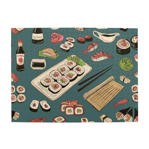Farbiges Sushi und Brötchen, 500-teiliges Puzzle für Erwachsene – Holzpuzzle für Erwachsene und ältere Menschen Farbiges Sushi und Brötchen, 500-teiliges Puzzle für Erwachsene – Holzpuzzle für Erwachsene und ältere Menschen von BYwenhopnbs