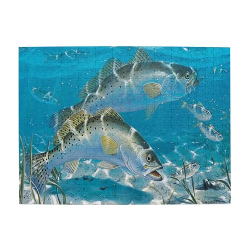 Fisch-Lachs-Puzzle, 1500 Teile, für Erwachsene – Holzpuzzle für Erwachsene und ältere Menschen Fisch-Lachs-Puzzle, 1500 Teile, für Erwachsene – Holzpuzzle für Erwachsene und ältere Menschen von BYwenhopnbs