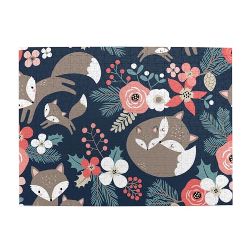 Fuchs, Tier, Blume, Mon und Tochter, Sohn, 500-teiliges Puzzle für Erwachsene – Holzpuzzle für Erwachsene und ältere Menschen Fuchs, Tier, Blume, Mon und Tochter, Sohn, 500-teiliges Puzzle für Erwachsene – Holzpuzzle für Erwachsene und ältere Menschen von BYwenhopnbs