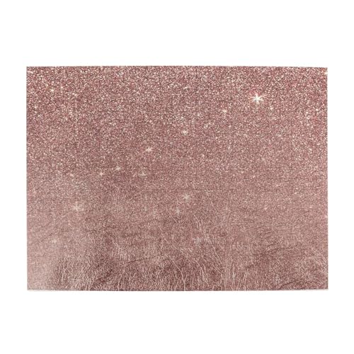 Gedrucktes Girly Glam Pink Rose Gold Folie und Glitter, 500 Teile Puzzle für Erwachsene – Holzpuzzle für Erwachsene und ältere Menschen von BYwenhopnbs