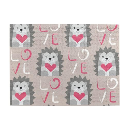 Igel mit Herzliebe, 500-teiliges Puzzle für Erwachsene – Holzpuzzle für Erwachsene und ältere Menschen Igel mit Herzliebe, 500-teiliges Puzzle für Erwachsene – Holzpuzzle für Erwachsene und ältere Menschen von BYwenhopnbs
