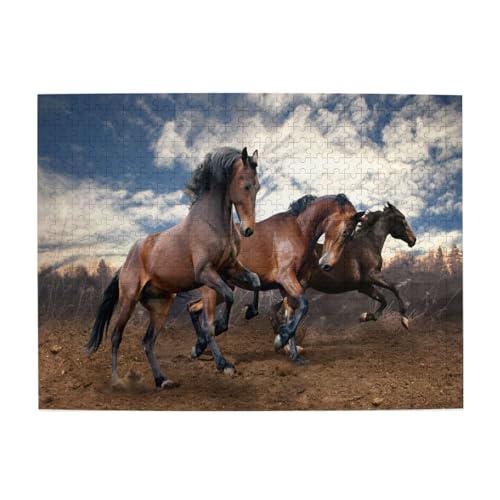 Laufende Pferde, 500-teiliges Puzzle für Erwachsene – Holzpuzzle für Erwachsene und ältere Menschen Laufende Pferde, 500-teiliges Puzzle für Erwachsene – Holzpuzzle für Erwachsene und ältere Menschen von BYwenhopnbs