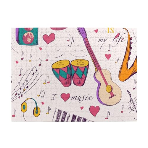 Musikaufzeichnungen, Blues, Musik ist Mein Lebensthema, 500-teiliges Puzzle für Erwachsene – Holzpuzzle für Erwachsene und ältere Menschen von BYwenhopnbs