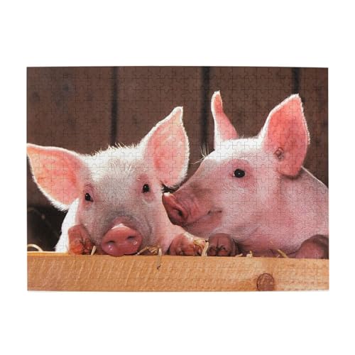 Niedliche kleine Schweinchen, 500-teiliges Puzzle für Erwachsene – Holzpuzzle für Erwachsene und ältere Menschen Niedliche kleine Schweinchen, 500-teiliges Puzzle für Erwachsene – Holzpuzzle für Erwachsene und ältere Menschen von BYwenhopnbs