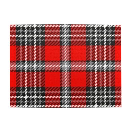Plaid Check, 500-teiliges Puzzle für Erwachsene – Holzpuzzle für Erwachsene und ältere Menschen von BYwenhopnbs