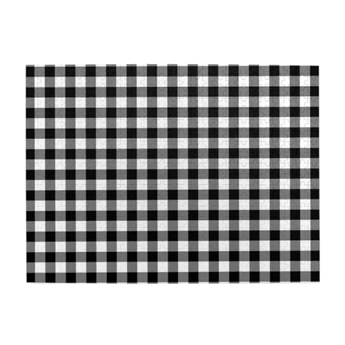 Plaid Schwarz Weiß, 500 Teile Puzzle für Erwachsene – Holzpuzzle für Erwachsene und ältere Menschen Plaid Schwarz Weiß, 500 Teile Puzzle für Erwachsene – Holzpuzzle für Erwachsene und ältere Menschen von BYwenhopnbs