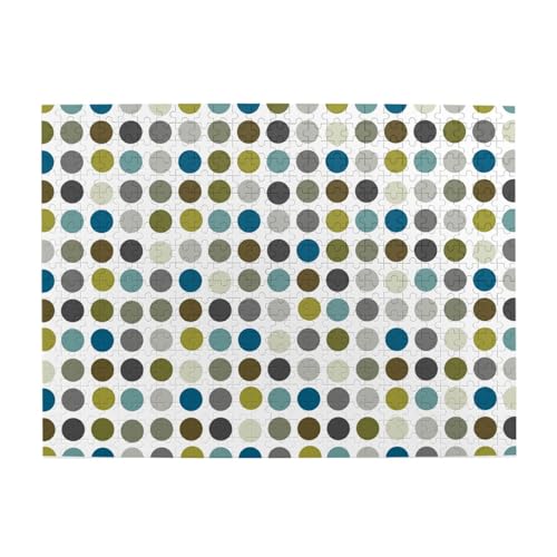 Retro Mod Polka Dot Muster, 500 Teile Puzzle für Erwachsene – Holzpuzzle für Erwachsene und ältere Menschen Retro Mod Polka Dot Muster, 500 Teile Puzzle für Erwachsene – Holzpuzzle für Erwachsene und ältere Menschen von BYwenhopnbs