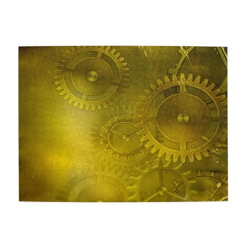 Retro-Steampunk-Mechanismus, Gelb, 500-teiliges Puzzle für Erwachsene – Holzpuzzle für Erwachsene und ältere Menschen Retro-Steampunk-Mechanismus, Gelb, 500-teiliges Puzzle für Erwachsene – Holzpuzzle für Erwachsene und ältere Menschen von BYwenhopnbs