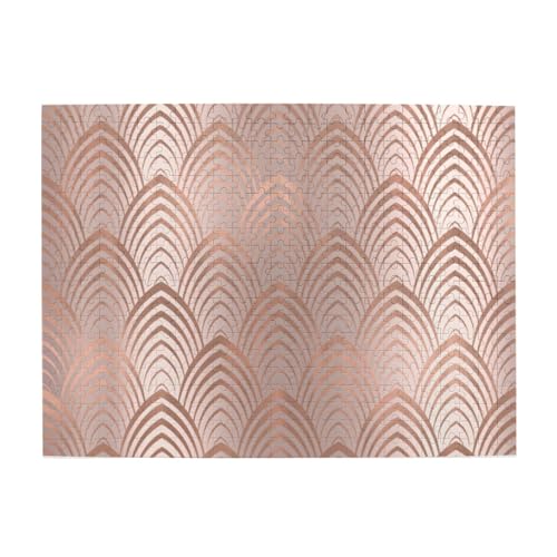 Rosa Rose Kupfergrau Art Deco Muscheln Schuppen, 500 Teile Puzzle für Erwachsene – Holzpuzzle für Erwachsene und ältere Menschen Rosa Rose Kupfergrau Art Deco Muscheln Schuppen, 500 Teile Puzzle für Erwachsene – Holzpuzzle für Erwachsene und ältere Menschen von BYwenhopnbs