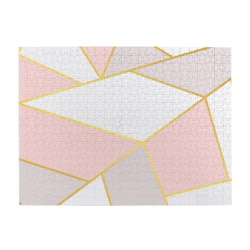 Rosa-graue geometrische Puzzles, 500 Teile für Erwachsene – Holzpuzzle für Erwachsene und ältere Menschen Rosa-graue geometrische Puzzles, 500 Teile für Erwachsene – Holzpuzzle für Erwachsene und ältere Menschen von BYwenhopnbs