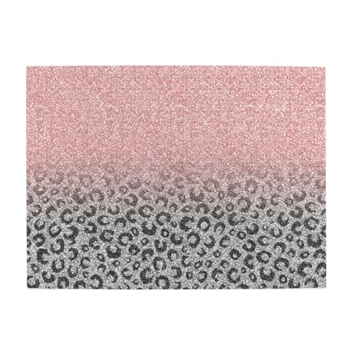 Roségold-Silber-Glitzer-Leopardenmuster, 500-teiliges Puzzle für Erwachsene – Holzpuzzle für Erwachsene und ältere Menschen Roségold-Silber-Glitzer-Leopardenmuster, 500-teiliges Puzzle für Erwachsene – Holzpuzzle für Erwachsene und ältere Menschen von BYwenhopnbs