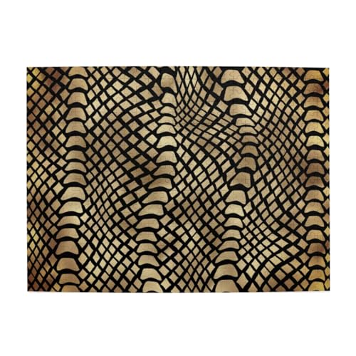 Safari African Black Gold Python Animal Skin Sepia, 500-teiliges Puzzle für Erwachsene – Holzpuzzle für Erwachsene und ältere Menschen von BYwenhopnbs