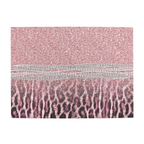Schickes, mädchenhaftes, rosa Leoparden-Tiermuster mit Glitzer, 500-teiliges Puzzle für Erwachsene – Holzpuzzle für Erwachsene und ältere Menschen Schickes, mädchenhaftes, rosa Leoparden-Tiermuster mit Glitzer, 500-teiliges Puzzle für Erwachsene – Holzpuzzle für Erwachsene und ältere Menschen von BYwenhopnbs