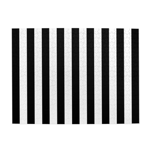 Schwarz-weiß gestreift gedruckt, 500 Teile Puzzle für Erwachsene – Holzpuzzle für Erwachsene und ältere Menschen Schwarz-weiß gestreift gedruckt, 500 Teile Puzzle für Erwachsene – Holzpuzzle für Erwachsene und ältere Menschen von BYwenhopnbs