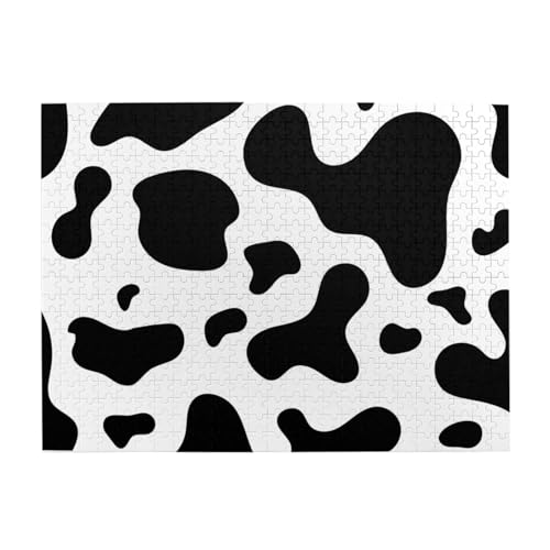 Schwarz-weiße Kuhhaut, 500-teiliges Puzzle für Erwachsene – Holzpuzzle für Erwachsene und ältere Menschen Schwarz-weiße Kuhhaut, 500-teiliges Puzzle für Erwachsene – Holzpuzzle für Erwachsene und ältere Menschen von BYwenhopnbs