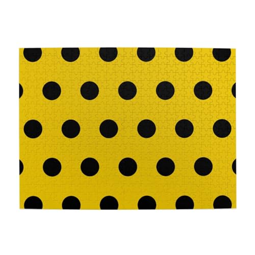 Schwarze und gelbe Tupfen, 500-teiliges Puzzle für Erwachsene – Holzpuzzle für Erwachsene und ältere Menschen Schwarze und gelbe Tupfen, 500-teiliges Puzzle für Erwachsene – Holzpuzzle für Erwachsene und ältere Menschen von BYwenhopnbs