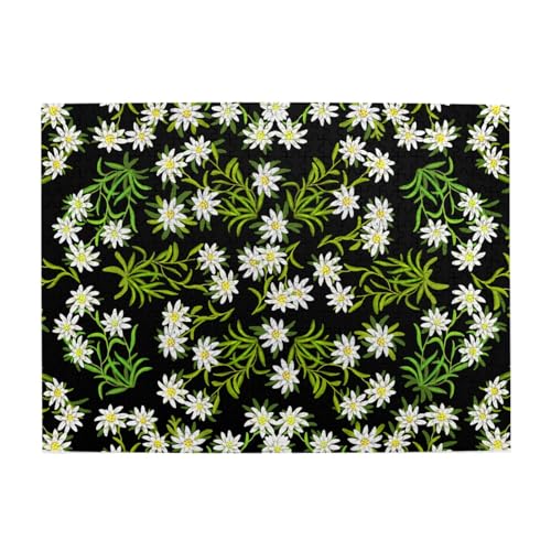 Schweizer Alpen-Edelweiß-Blumen, 500-teiliges Puzzle für Erwachsene – Holzpuzzle für Erwachsene und ältere Menschen Schweizer Alpen-Edelweiß-Blumen, 500-teiliges Puzzle für Erwachsene – Holzpuzzle für Erwachsene und ältere Menschen von BYwenhopnbs