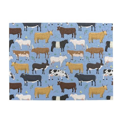 Set mit Bullen und Kühen, Nutztiere, Rinder, Säugetiere, 500-teiliges Puzzle für Erwachsene – Holzpuzzle für Erwachsene und ältere Menschen Set mit Bullen und Kühen, Nutztiere, Rinder, Säugetiere, 500-teiliges Puzzle für Erwachsene – Holzpuzzle für Erwachsene und ältere Menschen von BYwenhopnbs