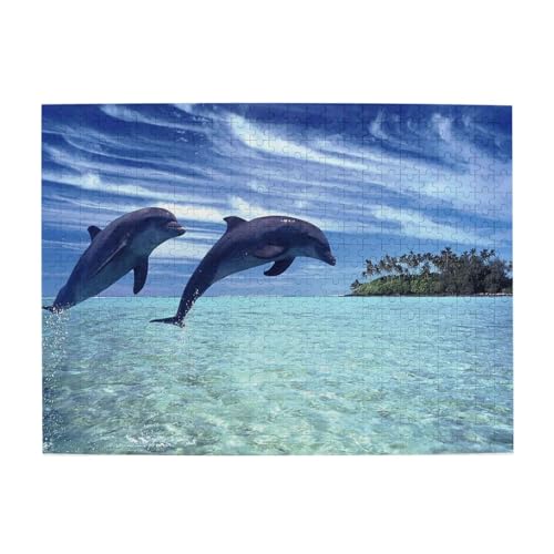 Springende Wale, 500-teiliges Puzzle für Erwachsene – Holzpuzzle für Erwachsene und ältere Menschen Springende Wale, 500-teiliges Puzzle für Erwachsene – Holzpuzzle für Erwachsene und ältere Menschen von BYwenhopnbs