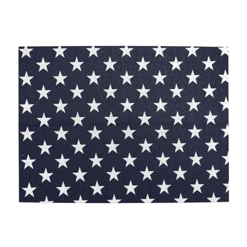 Sterne, Marineblau, Weiß, 500 Teile Puzzle für Erwachsene – Holzpuzzle für Erwachsene und ältere Menschen Sterne, Marineblau, Weiß, 500 Teile Puzzle für Erwachsene – Holzpuzzle für Erwachsene und ältere Menschen von BYwenhopnbs