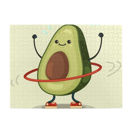 Süße Avocado, 500-teiliges Puzzle für Erwachsene – Holzpuzzle für Erwachsene und ältere Menschen von BYwenhopnbs