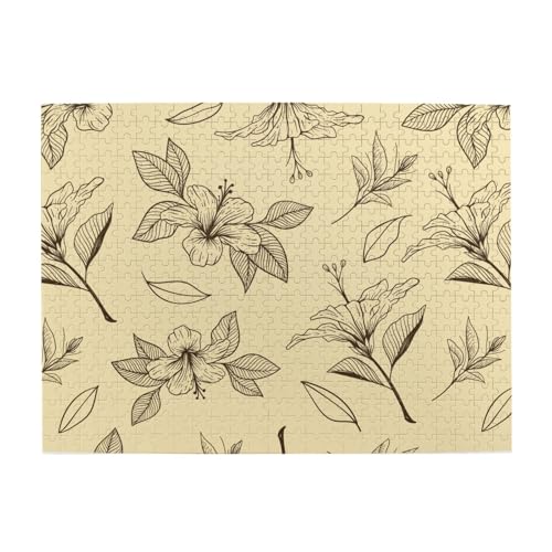 Vintage Retro Blumen Blumenmuster, 500 Teile Puzzle für Erwachsene – Holzpuzzle für Erwachsene und ältere Menschen Vintage Retro Blumen Blumenmuster, 500 Teile Puzzle für Erwachsene – Holzpuzzle für Erwachsene und ältere Menschen von BYwenhopnbs
