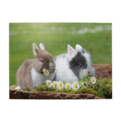Zwei kleine süße Kaninchen, 500-teiliges Puzzle für Erwachsene – Holzpuzzle für Erwachsene und ältere Menschen Zwei kleine süße Kaninchen, 500-teiliges Puzzle für Erwachsene – Holzpuzzle für Erwachsene und ältere Menschen von BYwenhopnbs
