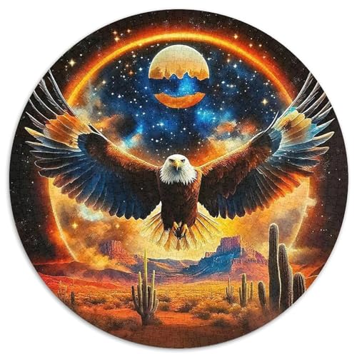 Adler 1000 Teile Adler Kreisförmiges Puzzle Farbenfrohes Clever Rätsel Für Erwachsene Und Kinder 1000pcs (67.5x67.5cm) von BZZOLASP