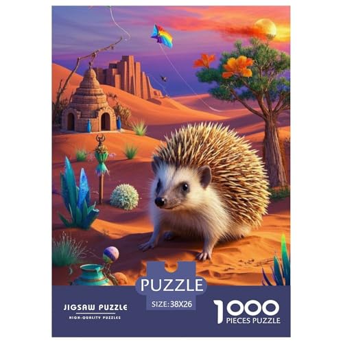 Afrikanischer Pygmee Hedgehog 1000 Teile Puzzles-Geschenk Farbenfrohes Für Erwachsene Und Kinder 38x26cm/1000pcs von BZZOLASP