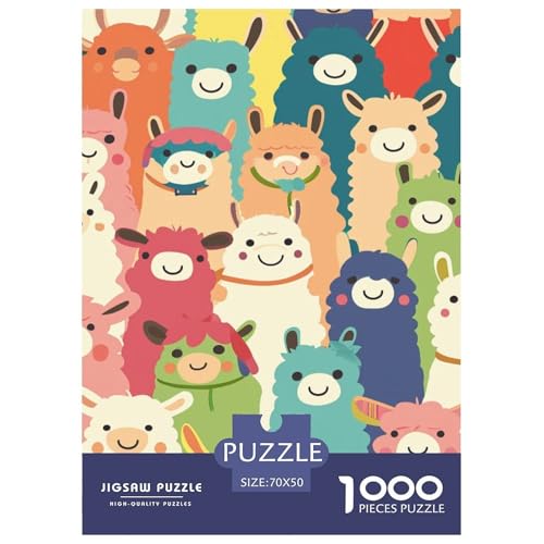 Alpakas 1000 Teile Challenge Puzzle Impossible Spiel Farbenfrohes Für Erwachsene Und Kinder 70x50cm/1000pcs von BZZOLASP