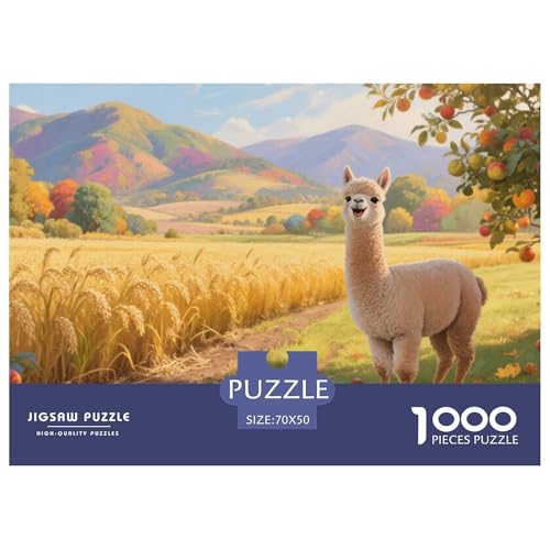 Alpakas 1000 Teile Wildtiere Herausforderndes Puzzle Clever Rätsel Clever Rätsel Für Erwachsene Und Kinder 70x50cm/1000pcs von BZZOLASP