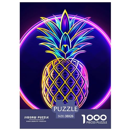 Ananas 1000 Stücke Challenge Puzzle Impossible Spiel Farbenfrohes Für Erwachsene Und Kinder 38x26cm/1000pcs von BZZOLASP