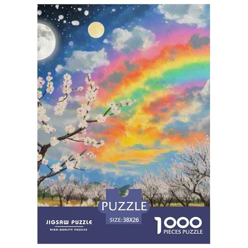 Aprikosenblüte 1000 Teile Landschaft Puzzles-Geschenk Clever Rätsel Für Erwachsene Und Kinder 38x26cm/1000pcs von BZZOLASP