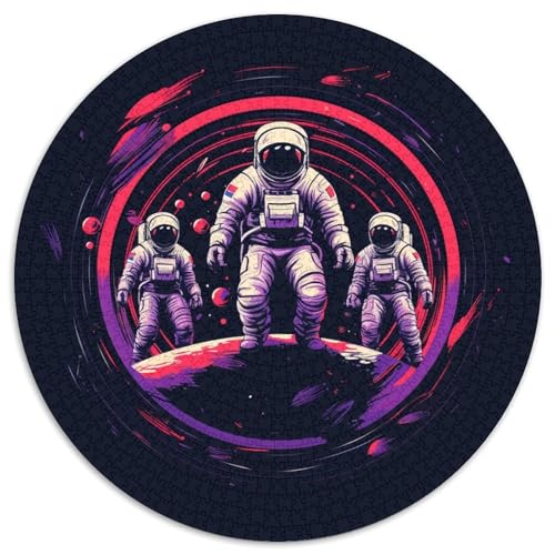 Astronaut 1000 Teile Kreisförmiges Puzzle Farbenfrohes Für Erwachsene Und Kinder 1000pcs (67.5x67.5cm) von BZZOLASP