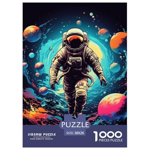 Astronauten 1000 Stücke Challenge Puzzle Impossible Spiel Farbenfrohes Für Erwachsene Und Kinder 38x26cm/1000pcs von BZZOLASP