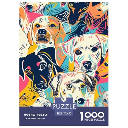 Autotoon Welpen 1000 Teile Puzzles-Geschenk Clever Rätsel Farbenfrohes Für Erwachsene Und Kinder 70x50cm/1000pcs von BZZOLASP