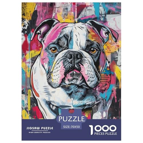 BULLHund 1000 Teile Puzzle Für Erwachsene Impossible Spiel Farbenfrohes Für Erwachsene Und Kinder 70x50cm/1000pcs von BZZOLASP