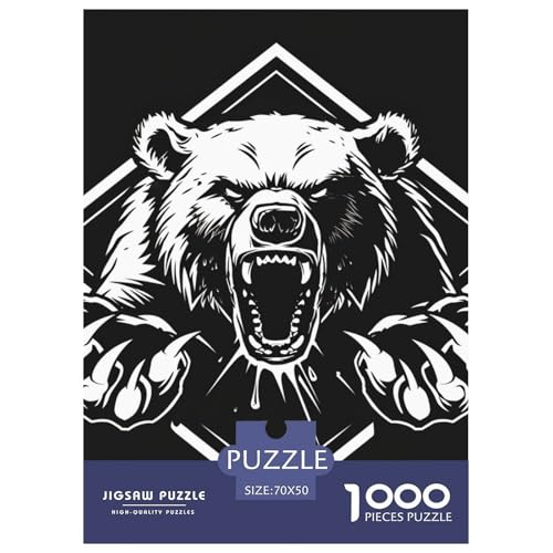 Bären 1000 Stücke Challenge Puzzle Impossible Spiel Farbenfrohes Für Erwachsene Und Kinder 70x50cm/1000pcs von BZZOLASP