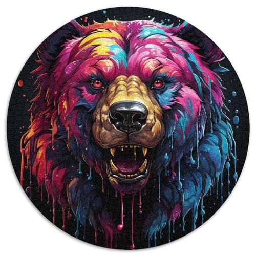 Bären 1000 Teile Kreisförmiges Puzzle Clever Rätsel Farbenfrohes Für Erwachsene Und Kinder 1000pcs (67.5x67.5cm) von BZZOLASP