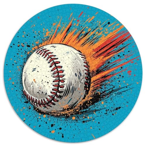 Baseball 1000 Stück Kreisförmiges Puzzle Impossible Spiel Clever Rätsel Für Erwachsene Und Kinder 1000pcs (67.5x67.5cm) von BZZOLASP
