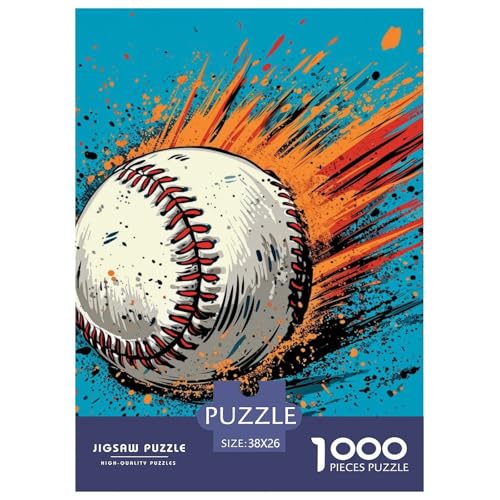Baseball 1000 Teile Papiernes Puzzle Impossible Spiel Farbenfrohes Für Erwachsene Und Kinder 38x26cm/1000pcs von BZZOLASP