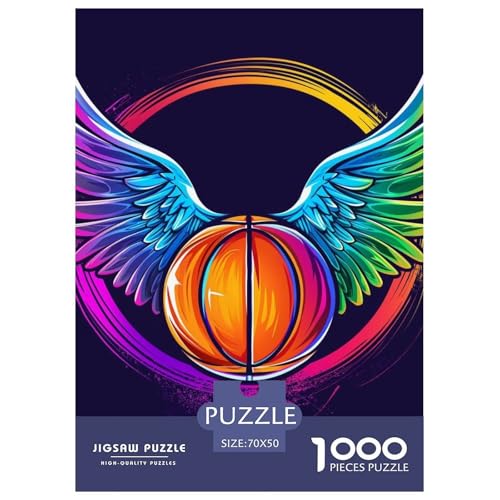 Basketball 1000 Stücke Puzzle Für Erwachsene Farbenfrohes Clever Rätsel Für Erwachsene Und Kinder 70x50cm/1000pcs von BZZOLASP