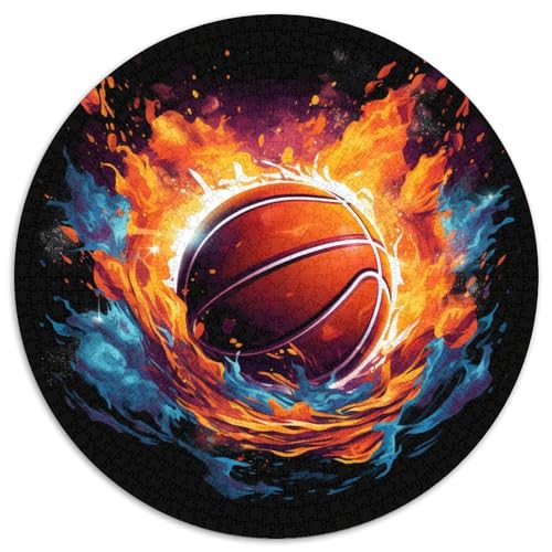 Basketball 1000 Teile Kreisförmiges Puzzle Clever Rätsel Farbenfrohes Für Erwachsene Und Kinder 1000pcs (67.5x67.5cm) von BZZOLASP