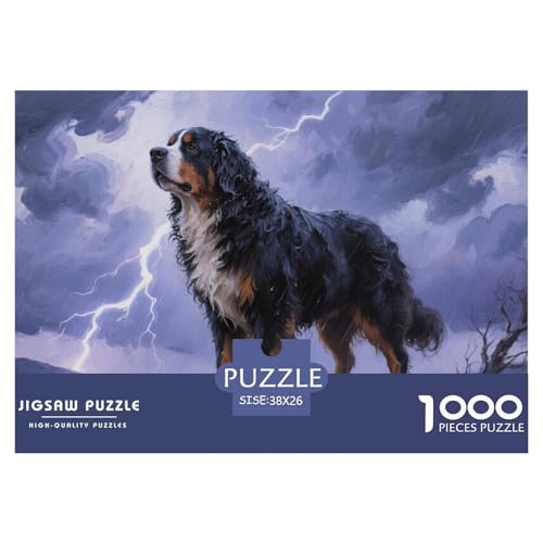 Berner Berghund 1000 Teile Wildtiere Herausforderndes Puzzle Farbenfrohes Clever Rätsel Für Erwachsene Und Kinder 38x26cm/1000pcs von BZZOLASP