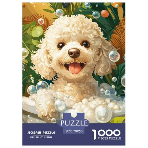Bichon Frise 1000 Teile Puzzles-Geschenk Clever Rätsel Farbenfrohes Für Erwachsene Und Kinder 70x50cm/1000pcs von BZZOLASP