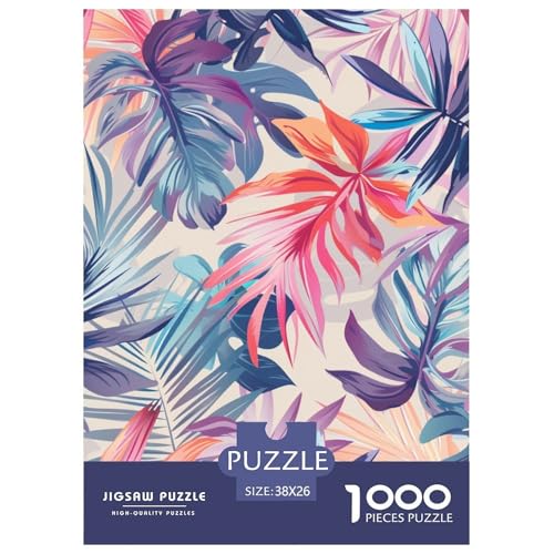 Blätter 1000 Stücke Challenge Puzzle Impossible Spiel Farbenfrohes Für Erwachsene Und Kinder 38x26cm/1000pcs von BZZOLASP